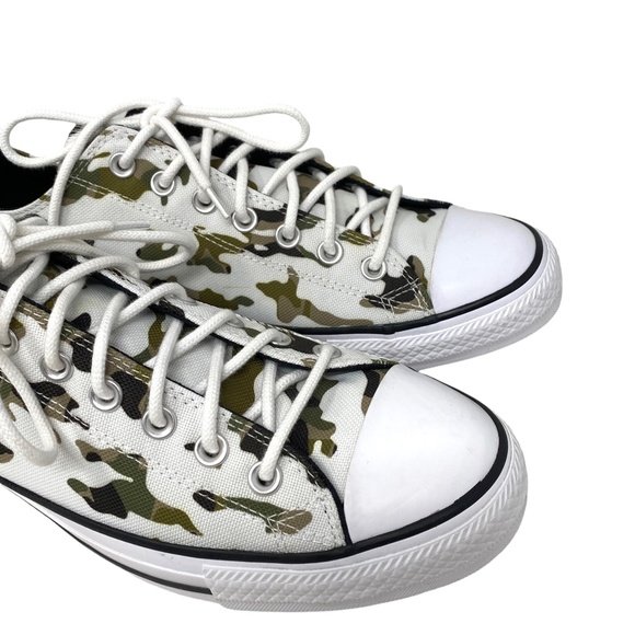 Converse Ctas OX Low Top Khaki White Canvas Men’s Size Sneakers Custom 166177F - Picture 4 of 10